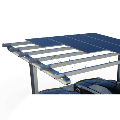 Angle 5-10deg Waterproof Stainless Steel Solar Carport  for commercial and residential areas