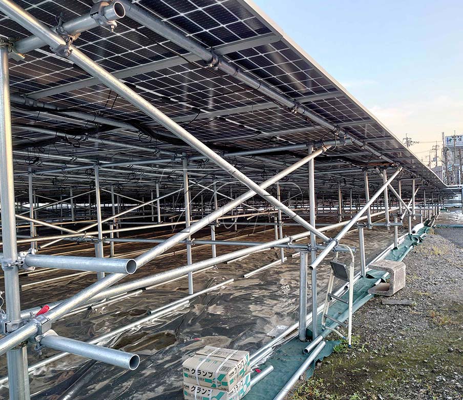 2MW Solar Racking System Solution Using Scaffolding (HDG Pipe) for DIY Installation